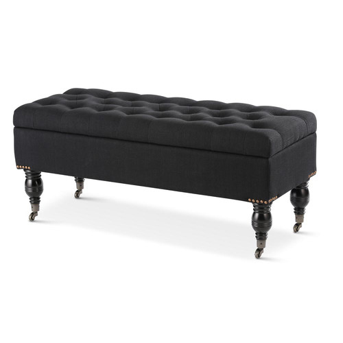 Medium Black Sophie Storage Dressing Bench