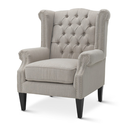 Taupe Duke Wingback Armchair Temple & ster