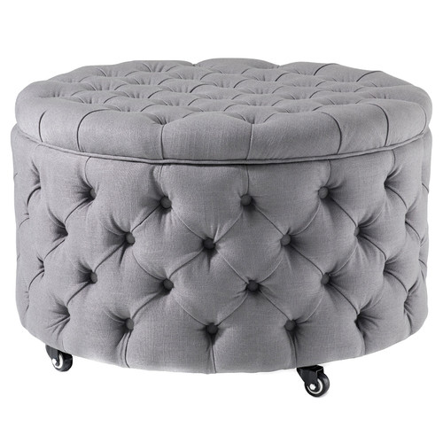 Wolf Grey Large Emma Storage Ottoman