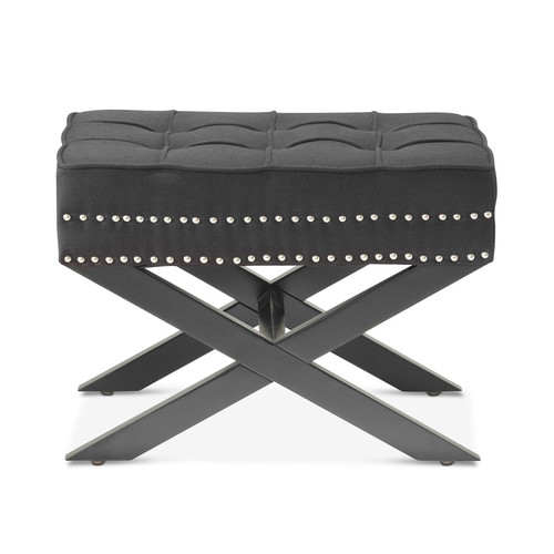 Black Vanessa Ottoman Stool Temple & ster