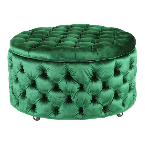 Large Emerald Emma Storage Ottoman