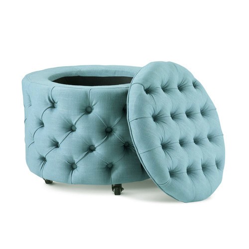 Small Teal Emma Storage Ottoman
