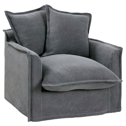 Hyde Park Home Slate Cumulus Slipcover Armchair