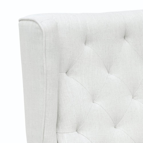Linen White Isla Wingback Linen Rocking Chair