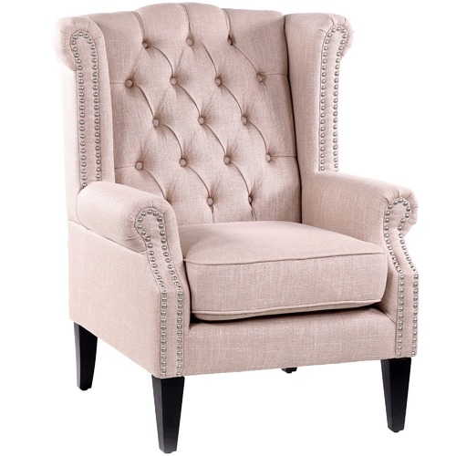 Hyde Park Home Dusty Pink Duke Wingback Armchair Temple & ster