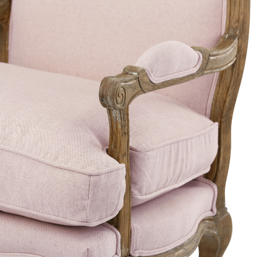 Hyde Park Home Dusty Pink Mila French Provincial Armchair | Temple & Webster