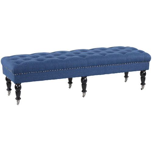 upholstered teal bench