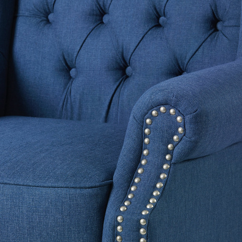 Navy Royale Wingback Armchair