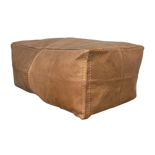 Hyde Park Home Moroccan Leather Rectangular Ottoman Cover Temple