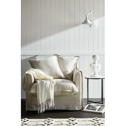 stone cumulus linen slipcover armchair