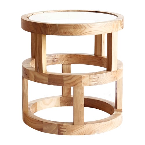 2 Piece Lena Glass-Top Nesting Side Table Set