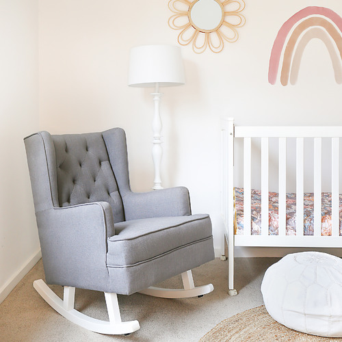 Wolf Grey Isla Wingback Rocking Chair