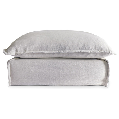 Hyde Park Home Cumulus Ottoman with Cotton Blend Slipcover | Temple ...