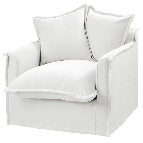 white arm chair cover