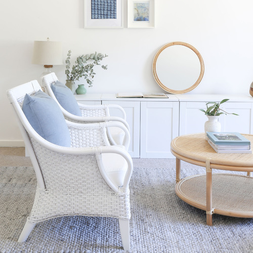 White Fester Rattan Lounge Chair