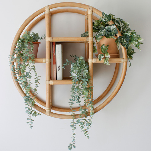 Andrews Eaton Rattan Hanging Shelf Temple & ster