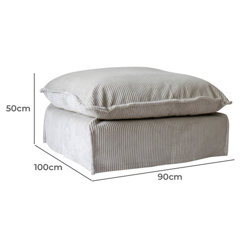 Cumulus Corduroy Slipcover Ottoman