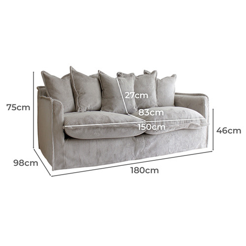 Cumulus 2 Seater Corduroy Slipcover Sofa