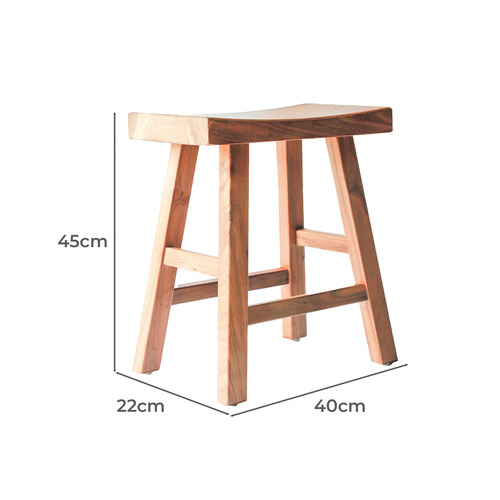 45cm Russell Oak Wood Low Stool