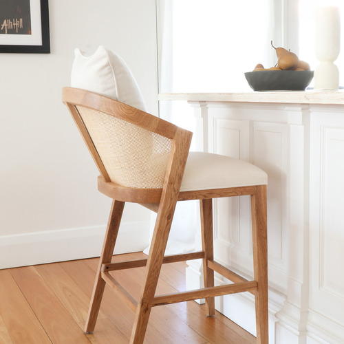 65cm Vaskar Oak Wood Barstool
