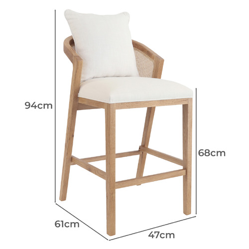 68cm Vaskar Oak Wood Barstool