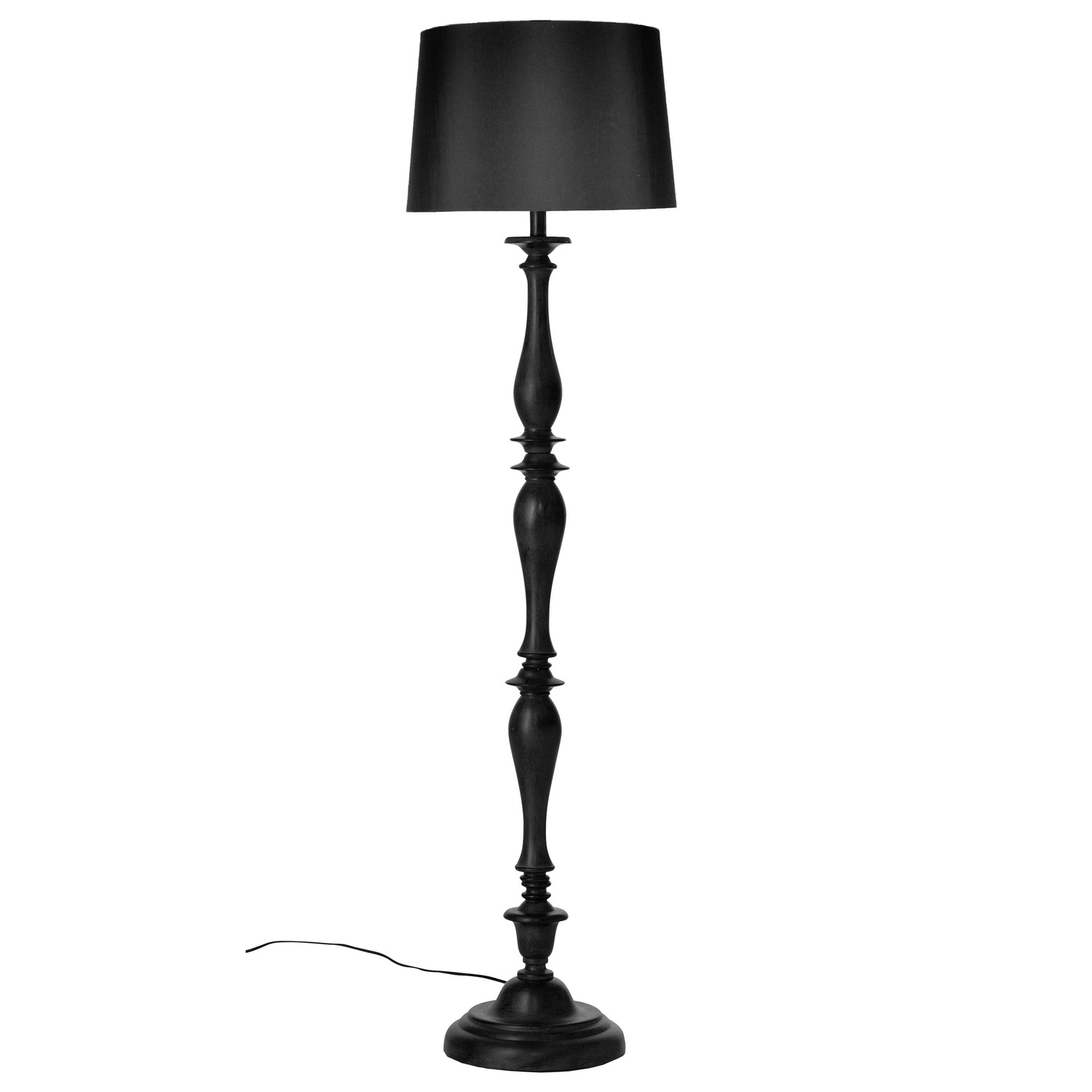 Mackenzie Black Resin & Linen Floor Lamp
