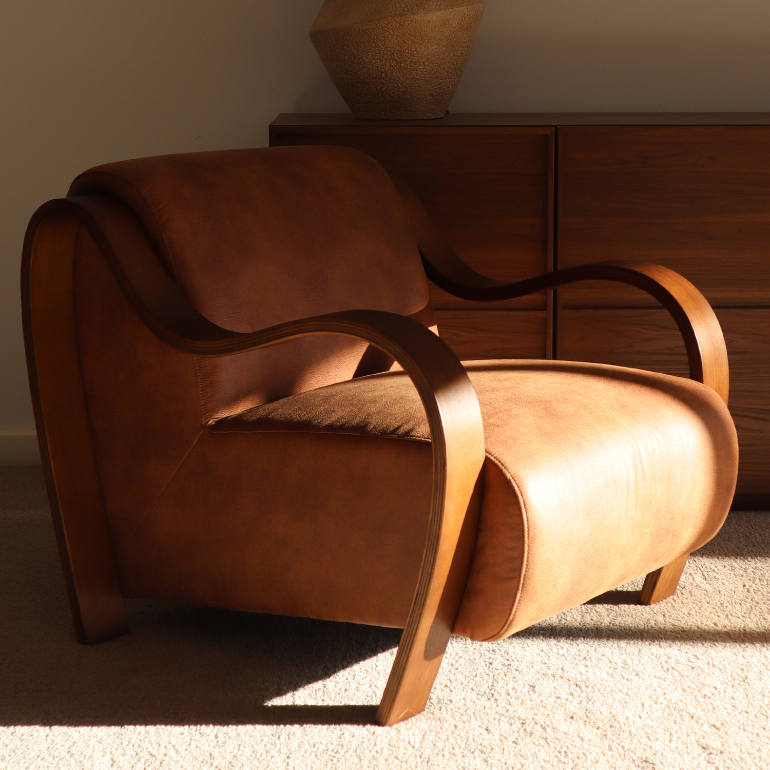 Cortland Faux Leather Accent Chair