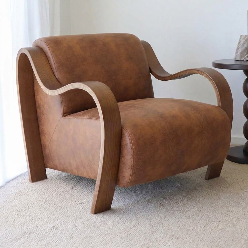 Cortland Faux Leather Accent Chair