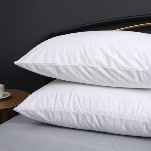 Cotton Terry Toweling Waterproof Pillow Protector Twin Pack