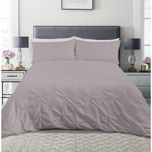 Dreamaker Mink Diamond Microfibre Quilt Cover Set Temple & ster