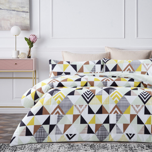 Dreamaker MultiColoured Ethan Microfibre Quilt Cover Set Temple & ster