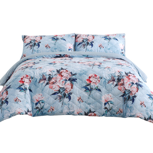 Peony Velvet Pinsonic Quilt Cover Set | Temple & Webster
