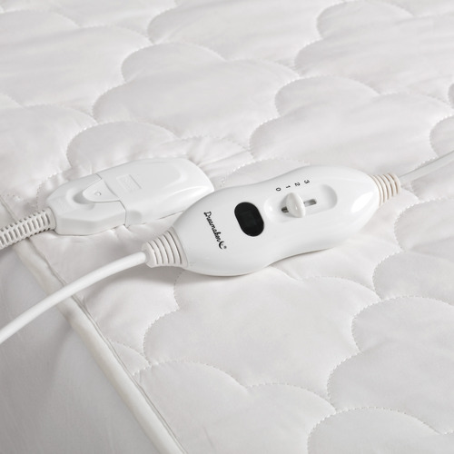 White Cotton Quilted Electric Blanket