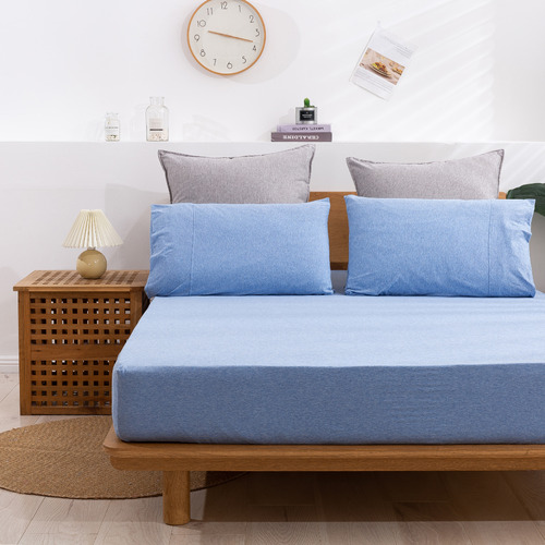 Dreamaker Solid Cotton Jersey Fitted Sheet Temple & ster