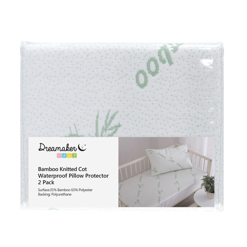 Bamboo Knitted Cot Waterproof Pillow Protectors