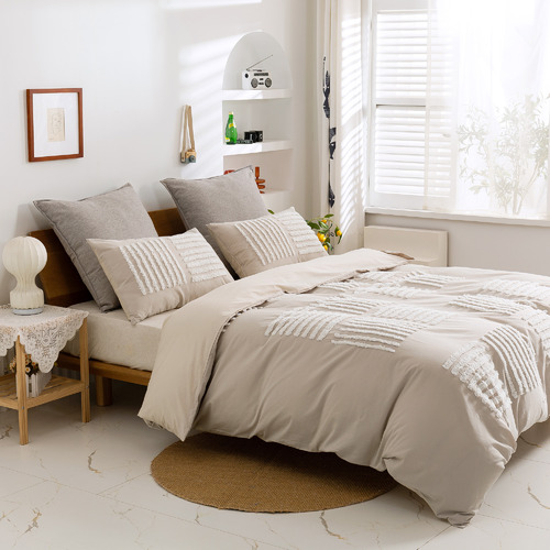 Beige Salma 300TC Cotton Quilt Cover Set