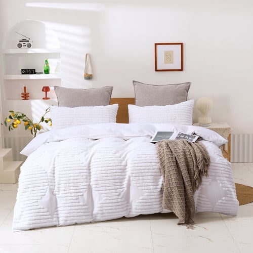 White-Darvo-300TC-Cotton-Quilt-Cover-Set