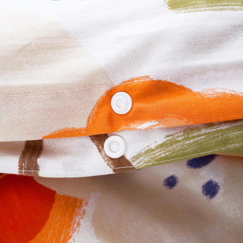 Orange Lily Printed Cotton & Twill Quilt Cover Set
