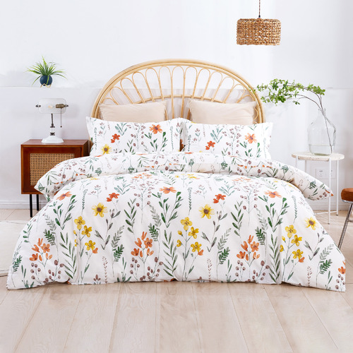 Daisy Printed Cotton & Twill Quilt Cover Set