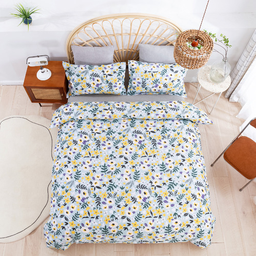 Green Alice Printed Cotton & Twill Quilt Cover Set