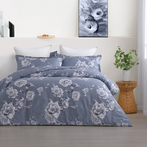 Dreamaker Blossom Cotton Quilt Cover Set Temple & ster