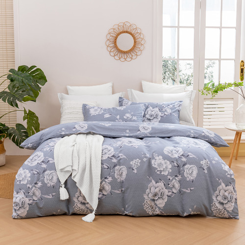 Dreamaker Blossom Cotton Quilt Cover Set Temple & ster