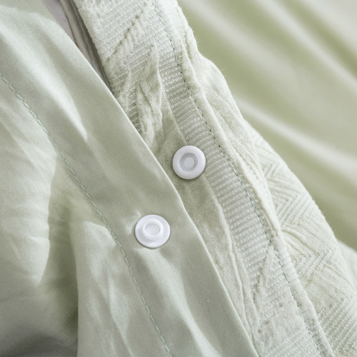 Sage Leafy Jacquard Cotton Quilt Cover Set