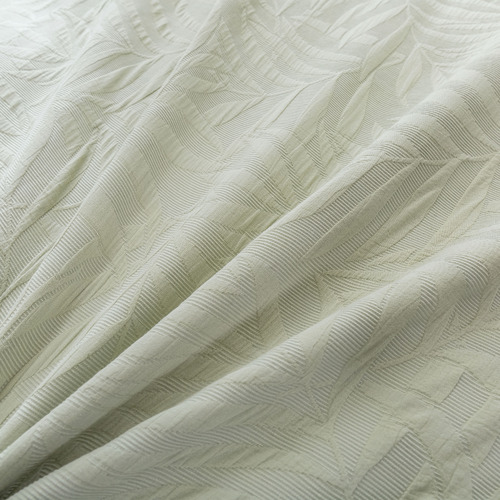 Sage Leafy Jacquard Cotton Quilt Cover Set
