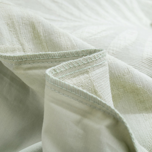 Sage Leafy Jacquard Cotton Quilt Cover Set