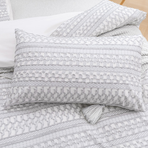 Grey Indiana Eyelash Jacquard Quilt Cover Set