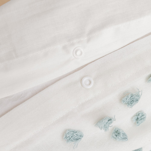 Seafoam Clovelly Tufted Stripe Quilt Cover Set