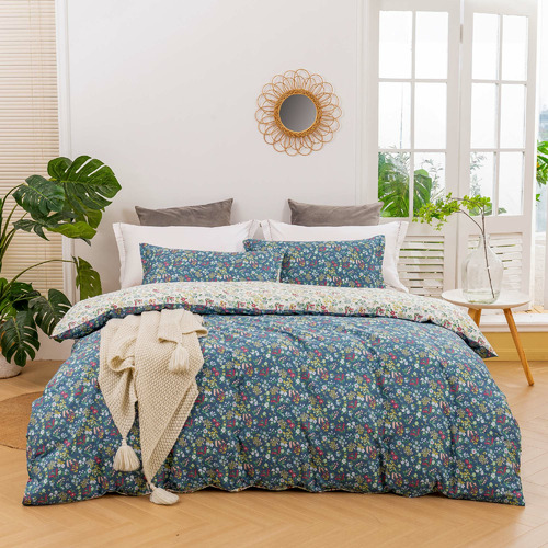 Dreamaker Olivia Reversible Cotton Quilt Cover Set | Temple & Webster