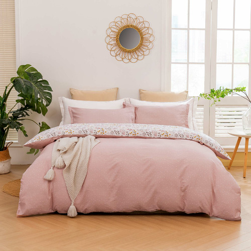 Cottage Flowers Reversible Cotton Quilt Cover Set