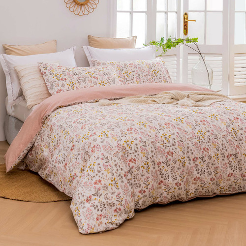 Cottage Flowers Reversible Cotton Quilt Cover Set